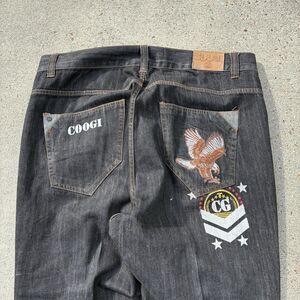 Coogi Jeans Mens 42x34 Vintage Y2K Denim Wide Leg Skater Grunge Embroidered